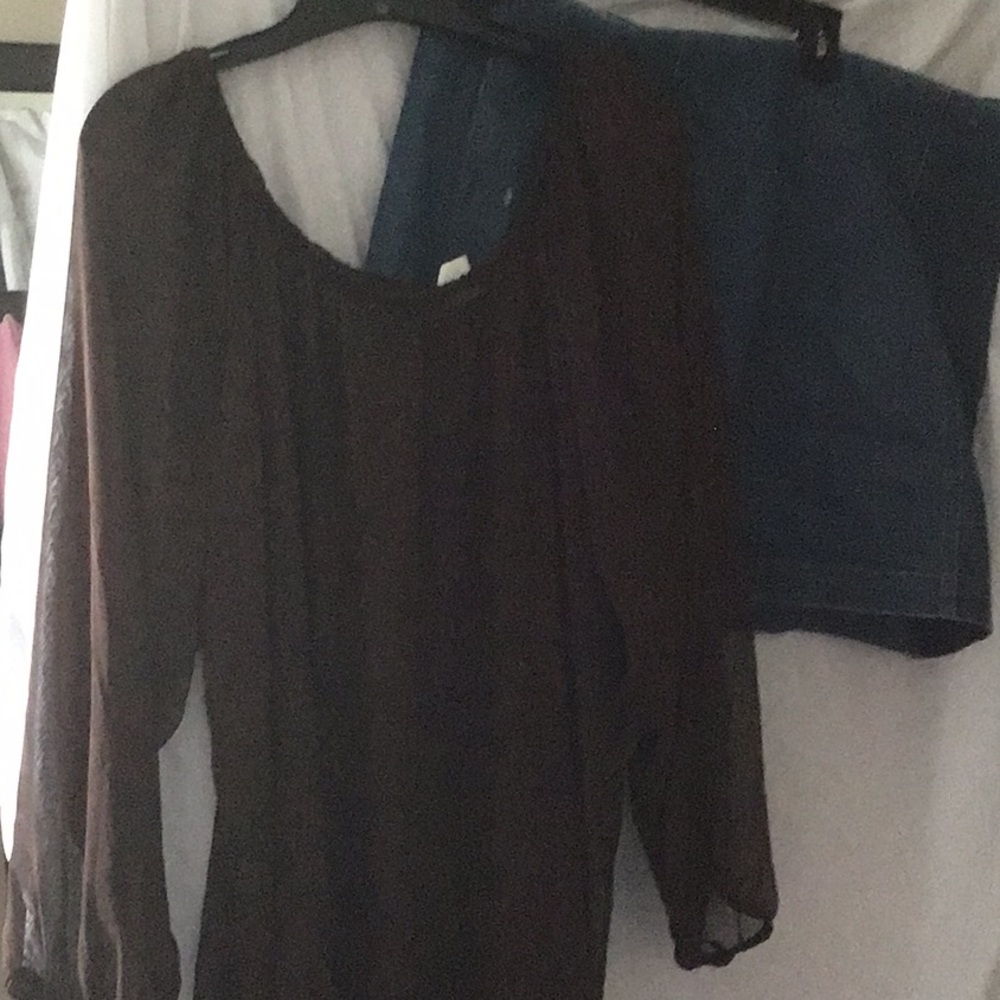 Sheer brown shirt